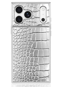 ["SQUARE", "Chromed", "Silver", "Faux", "Croc", "iPhone", "Case", "#iPhone", "17", "Pro", "Max", "+", "MagSafe"]