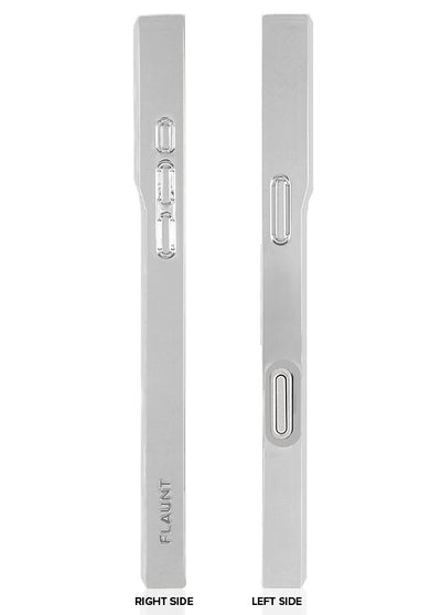 SQUARE Chromed Silver Faux Croc iPhone Case #iPhone 17 Pro Max + MagSafe