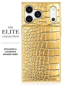 ["Gilded", "Gold", "Faux", "Croc", "Elegance", "SQUARE", "iPhone", "Case", "#iPhone", "17", "Pro", "Max", "+", "MagSafe"]