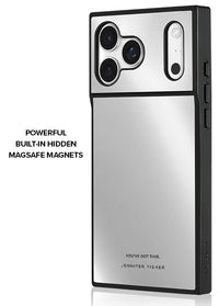 ["FLAUNT", "x", "Jennifer", "Fisher", "-", "SQUARE", "Silver", "Metallic", "Mirror", "iPhone", "Case", "#iPhone", "18", "Pro", "Max", "+", "MagSafe", "/", "iPhone", "17", "Pro", "Max", "+", "MagSafe,", "iPhone", "18", "Pro", "+", "MagSafe", "/", "iPhone", "17", "Pro", "+", "MagSafe"]