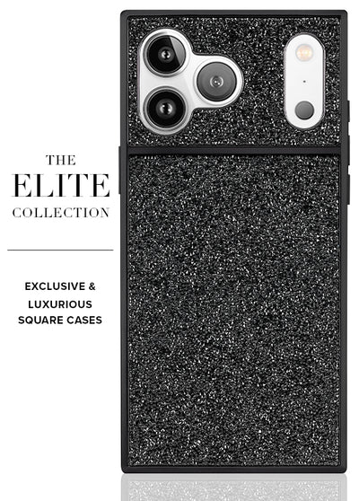 Black Crystal Elegance SQUARE iPhone Case #iPhone 18 Pro Max + MagSafe,iPhone 18 Pro + MagSafe