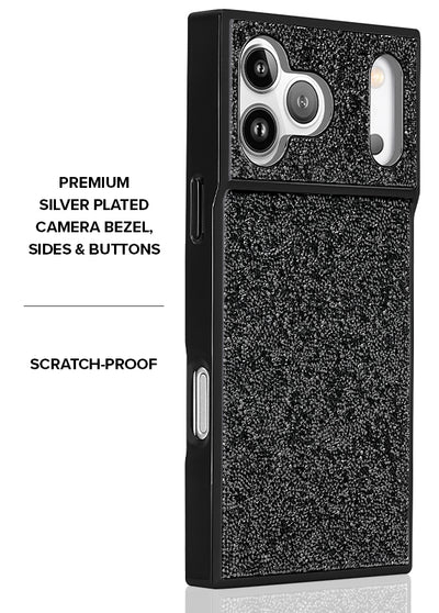 Black Crystal Elegance SQUARE iPhone Case #iPhone 18 Pro Max + MagSafe,iPhone 18 Pro + MagSafe