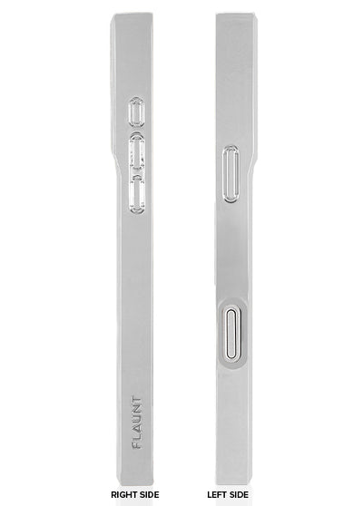 Gilded Crystal Clear Silver SQUARE iPhone Case #iPhone 18 Pro Max + MagSafe,iPhone 18 Pro + MagSafe