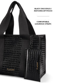 ["Black", "Crocodile", "Everyday", "Tote", "Bag"]