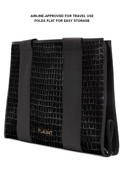Black Crocodile Faux Leather Everyday Tote Bag