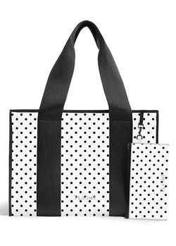 White Polka Dot Everyday Tote Bundle Set