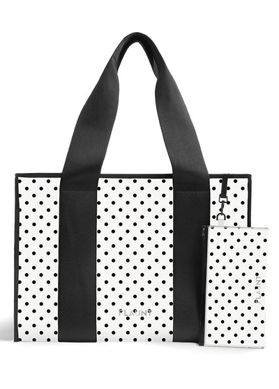 White Polka Dot Everyday Tote Bag