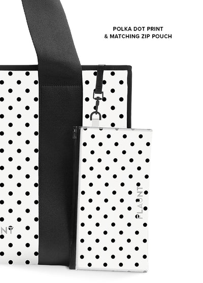 White Polka Dot Everyday Tote Bag