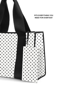 ["White", "Polka", "Dot", "Everyday", "Tote", "Bag"]