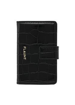 Black Crocodile Faux Leather MagSafe Wallet