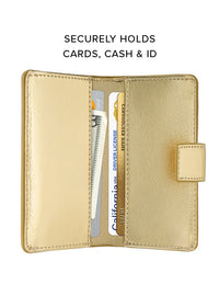 ["Gold", "Faux", "Leather", "MagSafe", "Wallet", "(Works", "with", "MagSafe", "Cases", "Only)"]