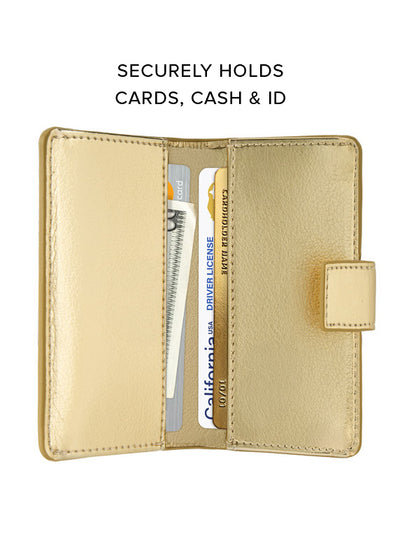 Gold Faux Leather MagSafe Wallet (Works with MagSafe Cases Only)