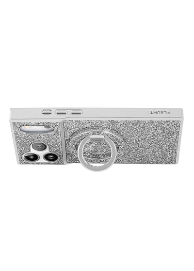 Silver Crystal Elegance Premium Metallic MagSafe Phone Ring Stand