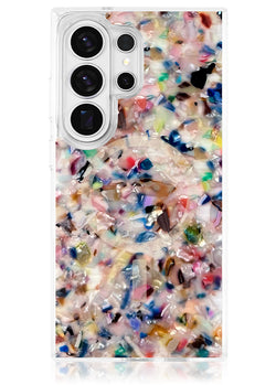 Rainbow Confetti Tortoise Shell SQUARE Galaxy Case #Samsung Galaxy S26 Ultra