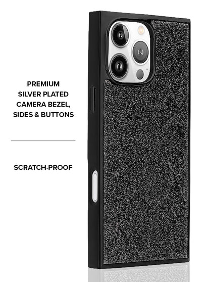 Black Crystal Elegance SQUARE iPhone Case #iPhone 13 Pro Max + MagSafe,iPhone 13 Pro + MagSafe