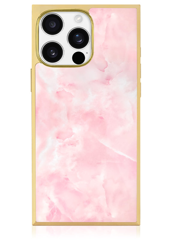 Elite Collection - SQUARE® Gilded Faux Rose Quartz iPhone Case