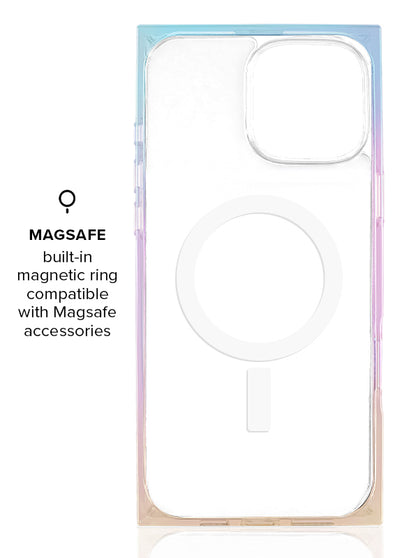 Iridescent Crystal Elegance SQUARE iPhone Case #iPhone 16e/14/13 + MagSafe,iPhone 16e/15/14/13 + MagSafe