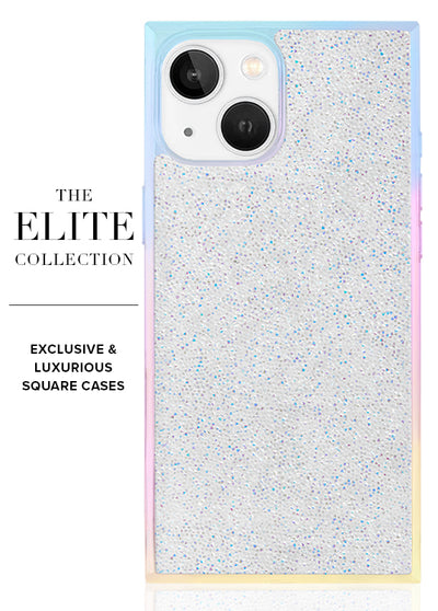 Iridescent Crystal Elegance SQUARE iPhone Case #iPhone 16e/14/13 + MagSafe,iPhone 16e/15/14/13 + MagSafe