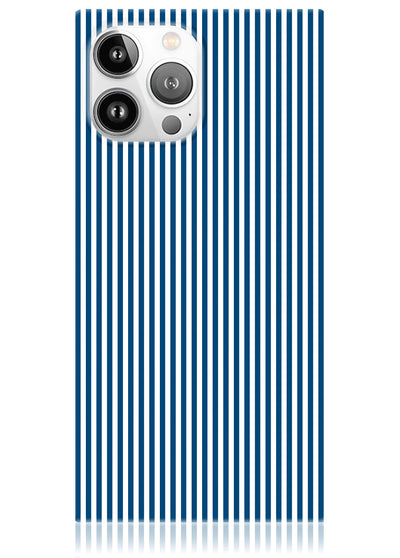 Blue &amp; White Oxford Stripe SQUARE iPhone Case #iPhone 15 Pro Max + MagSafe,iPhone 15 Pro Max,iPhone 15 Pro + MagSafe,iPhone 15 Pro