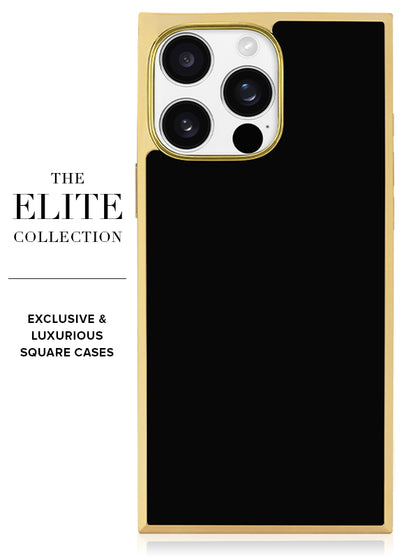 Gilded Onyx Elegance SQUARE iPhone Case #iPhone 15 Pro Max + MagSafe,iPhone 15 Pro + MagSafe