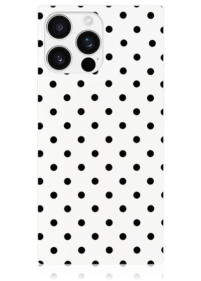White Polka Dot SQUARE iPhone Case #iPhone 15 Pro Max + MagSafe,iPhone 15 Pro + MagSafe,iPhone 14 Pro Max + MagSafe,iPhone 14 Pro + MagSafe,iPhone 13 Pro Max