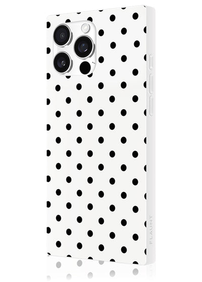 White Polka Dot SQUARE iPhone Case #iPhone 15 Pro Max + MagSafe,iPhone 15 Pro + MagSafe,iPhone 14 Pro Max + MagSafe,iPhone 14 Pro + MagSafe,iPhone 13 Pro Max
