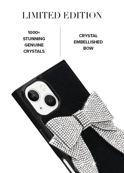 Black Velvet Bow Brilliance SQUARE iPhone Case #iPhone 16e/14/13,iPhone 15,iPhone 15 Plus
