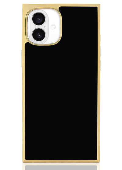 Gilded Onyx Elegance SQUARE iPhone Case #iPhone 16 + MagSafe