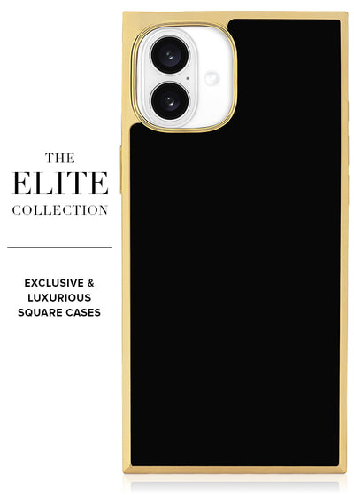Gilded Onyx Elegance SQUARE iPhone Case #iPhone 16 + MagSafe