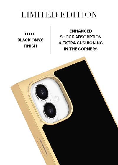 Gilded Onyx Elegance SQUARE iPhone Case #iPhone 16 + MagSafe