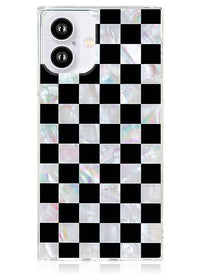 ["Checkered", "Mother", "of", "Pearl", "SQUARE", "iPhone", "Case", "#iPhone", "16"]