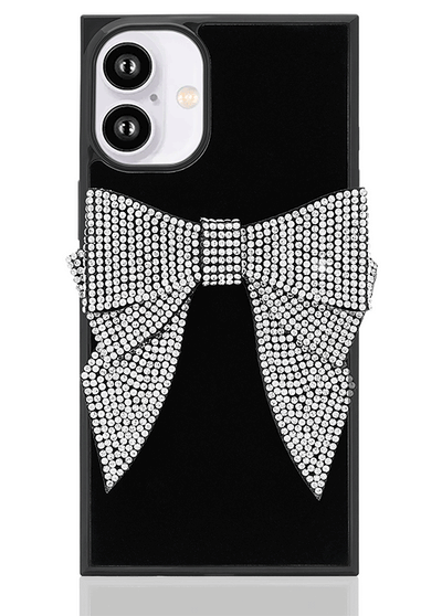 Black Velvet Bow Brilliance SQUARE iPhone Case #iPhone 16 Plus,iPhone 16