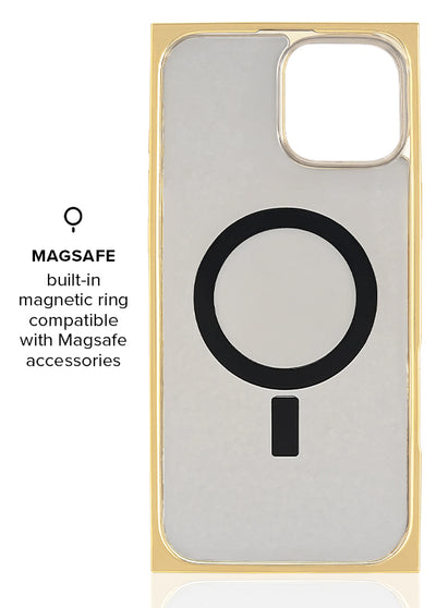 Gold Crystal Elegance SQUARE iPhone Case #iPhone 16 Plus + MagSafe,iPhone 16 + MagSafe