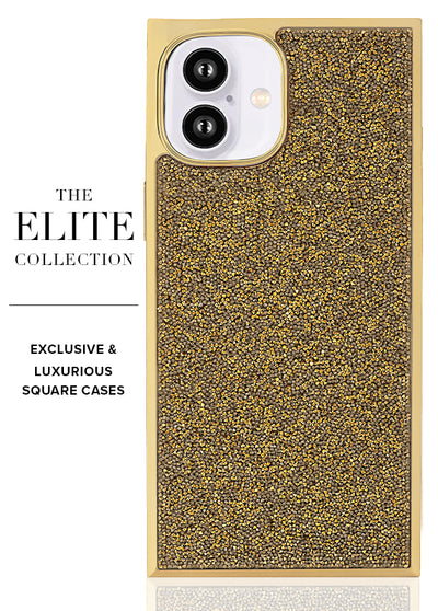 Gold Crystal Elegance SQUARE iPhone Case #iPhone 16 Plus + MagSafe,iPhone 16 + MagSafe