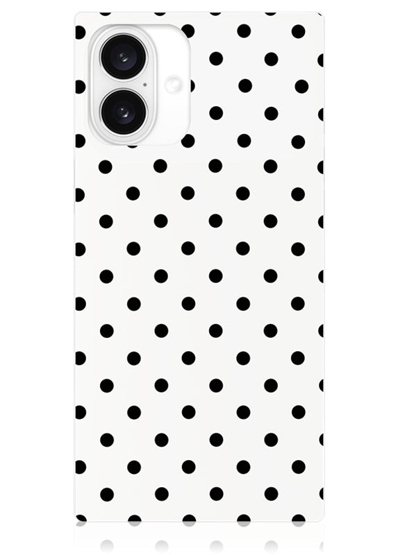 SQUARE® White Polka Dot iPhone Case