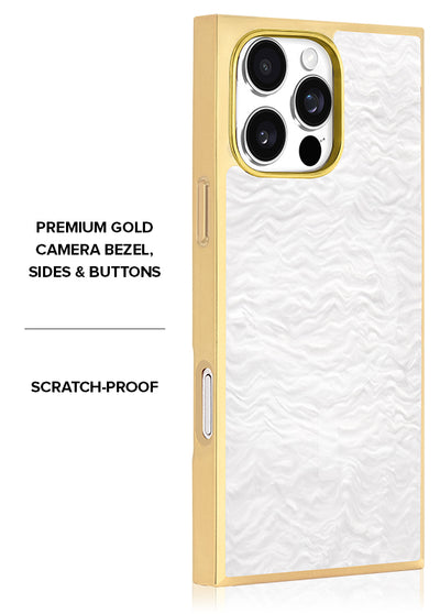 Gilded Pearl Elegance SQUARE iPhone Case #iPhone 16 Pro Max + MagSafe,iPhone 16 Pro + MagSafe