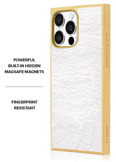 Gilded Pearl Elegance SQUARE iPhone Case #iPhone 16 Pro Max + MagSafe,iPhone 16 Pro + MagSafe