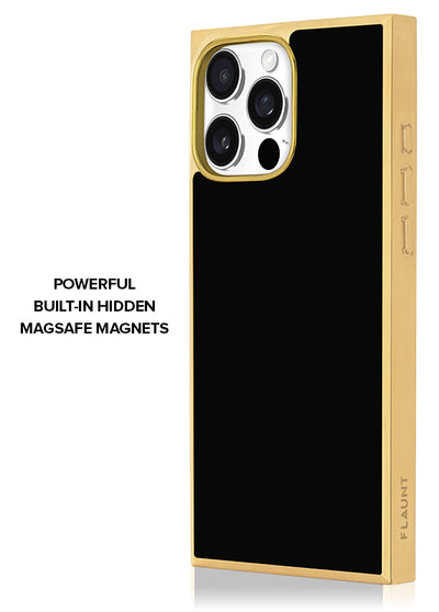 Gilded Onyx Elegance SQUARE iPhone Case #iPhone 16 Pro Max + MagSafe,iPhone 16 Pro + MagSafe