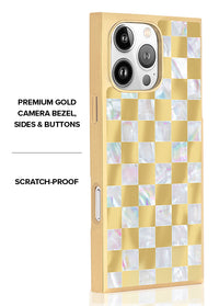 ["Gold", "Checkered", "Mother", "of", "Pearl", "SQUARE", "iPhone", "Case", "#iPhone", "16", "Pro", "Max", "+", "MagSafe,iPhone", "16", "Pro", "+", "MagSafe"]