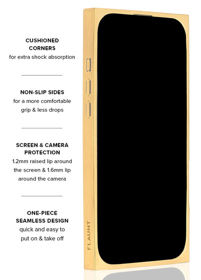Gold Crystal Elegance SQUARE iPhone Case #iPhone 16 Pro Max + MagSafe,iPhone 16 Pro + MagSafe