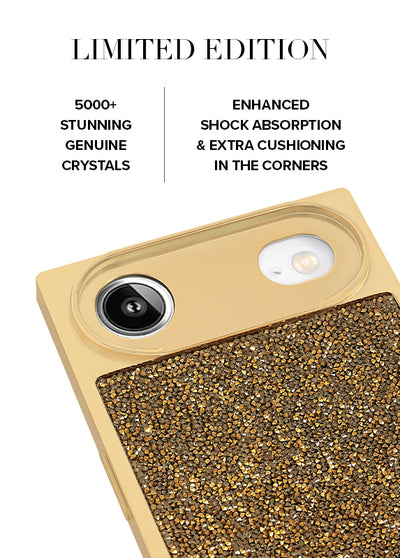 Gold Crystal Elegance SQUARE iPhone Case #iPhone Air + MagSafe