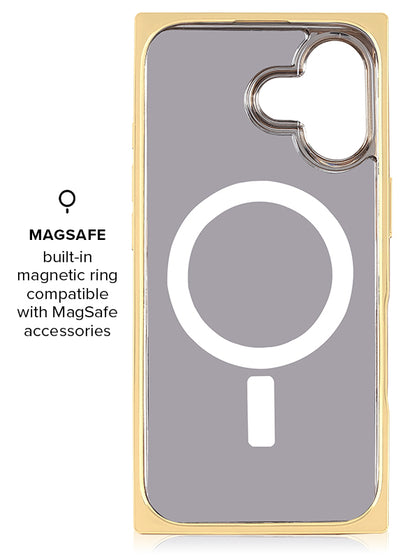Gilded Pearl Elegance SQUARE iPhone Case #iPhone 17 + MagSafe