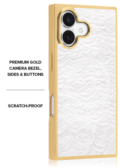 Gilded Pearl Elegance SQUARE iPhone Case #iPhone 17 + MagSafe