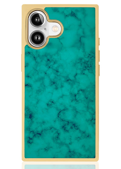 Gilded Turquoise SQUARE iPhone Case #iPhone 17 + MagSafe