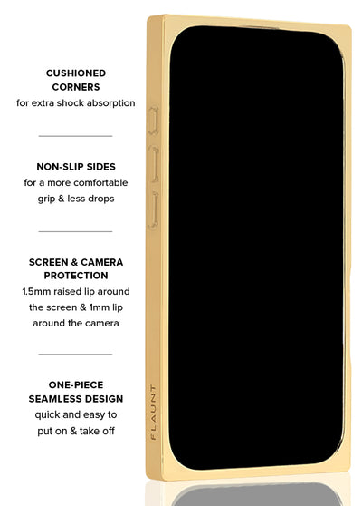 Gold Checkered Mother of Pearl SQUARE iPhone Case #iPhone 17 + MagSafe