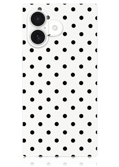 White Polka Dot SQUARE iPhone Case #iPhone 17 + MagSafe
