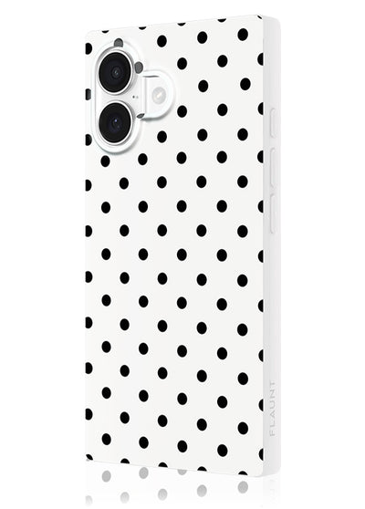 White Polka Dot SQUARE iPhone Case #iPhone 17 + MagSafe