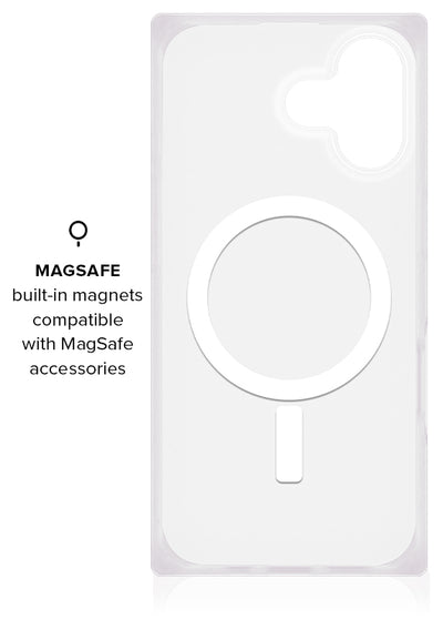 White Polka Dot SQUARE iPhone Case #iPhone 17 + MagSafe