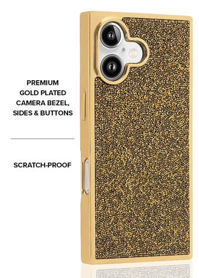 Gold Crystal Elegance SQUARE iPhone Case #iPhone 17 + MagSafe