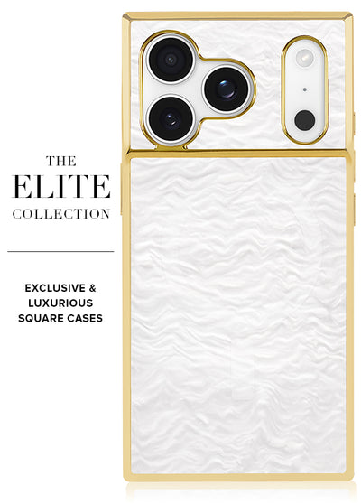 Gilded Pearl Elegance SQUARE iPhone Case #iPhone 17 Pro + MagSafe